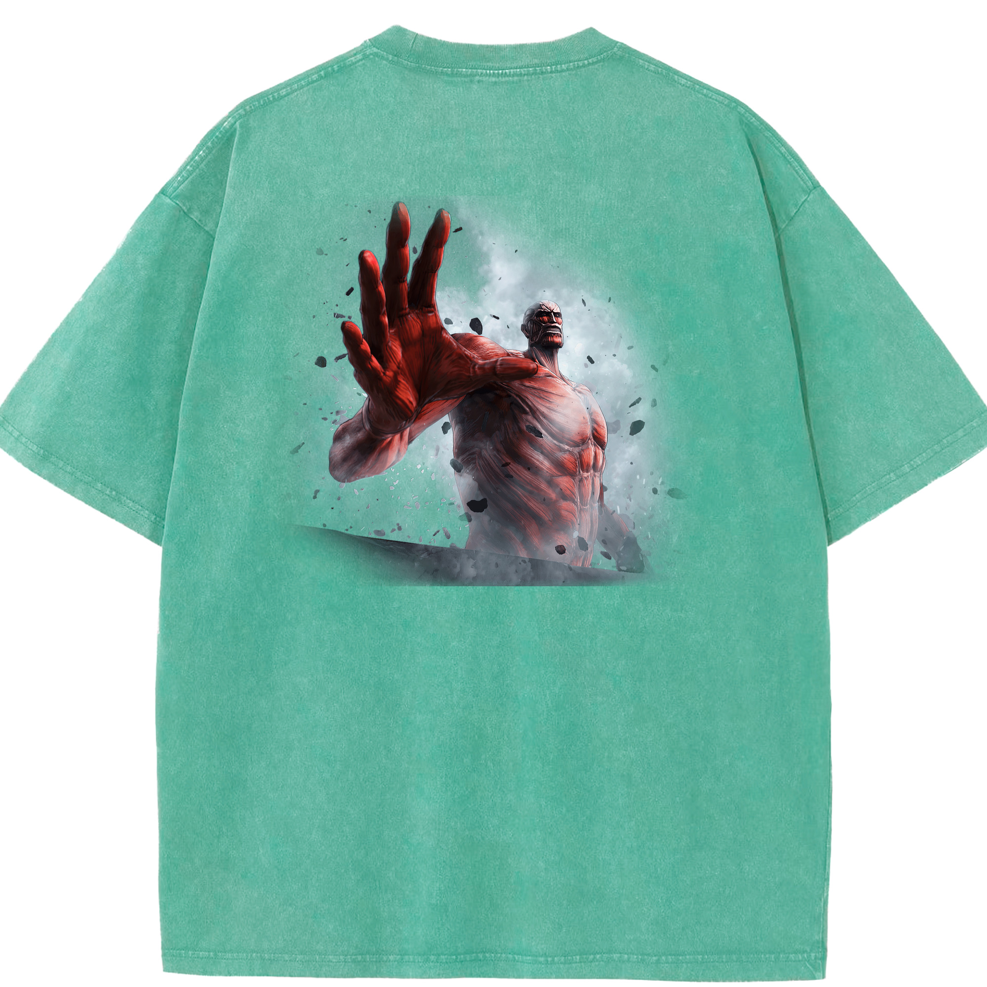 （画像用） 進撃の巨人 Attack on Titan 綿100% ヴィンテージ風 半袖Tシャツ（背面プリント）